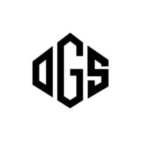 création de logo de lettre ogs avec forme de polygone. création de logo en forme de polygone et de cube ogs. modèle de logo vectoriel ogs hexagone couleurs blanches et noires. monogramme ogs, logo d'entreprise et immobilier.