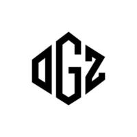 création de logo de lettre ogz avec forme de polygone. création de logo en forme de polygone et de cube ogz. modèle de logo vectoriel ogz hexagone couleurs blanches et noires. monogramme ogz, logo d'entreprise et immobilier.