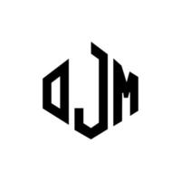 création de logo de lettre ojm avec forme de polygone. création de logo en forme de polygone et de cube ojm. modèle de logo vectoriel ojm hexagone couleurs blanches et noires. monogramme ojm, logo d'entreprise et immobilier.