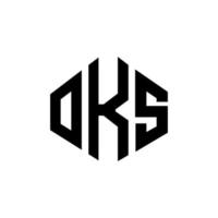 création de logo de lettre oks avec forme de polygone. création de logo en forme de polygone et de cube oks. modèle de logo vectoriel oks hexagone couleurs blanches et noires. monogramme oks, logo d'entreprise et immobilier.