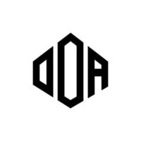création de logo de lettre ooa avec forme de polygone. création de logo en forme de polygone et de cube ooa. modèle de logo vectoriel ooa hexagone couleurs blanches et noires. monogramme ooa, logo d'entreprise et immobilier.