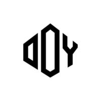 création de logo de lettre ooy avec forme de polygone. création de logo en forme de polygone et de cube ooy. modèle de logo vectoriel ooy hexagone couleurs blanches et noires. monogramme ooy, logo d'entreprise et immobilier.