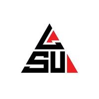 création de logo de lettre triangle lsu avec forme de triangle. monogramme de conception de logo triangle lsu. modèle de logo vectoriel triangle lsu avec couleur rouge. logo triangulaire lsu logo simple, élégant et luxueux.