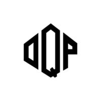 création de logo de lettre oqp avec forme de polygone. création de logo en forme de polygone et de cube oqp. modèle de logo vectoriel oqp hexagone couleurs blanches et noires. monogramme oqp, logo d'entreprise et immobilier.