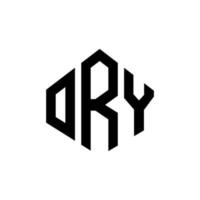 création de logo de lettre ory avec forme de polygone. création de logo en forme de polygone et de cube ory. ory modèle de logo vectoriel hexagone couleurs blanches et noires. ory monogramme, logo d'entreprise et immobilier.