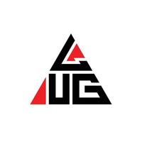 conception de logo de lettre de triangle de cosse avec la forme de triangle. monogramme de conception de logo de triangle de patte. modèle de logo vectoriel triangle lug avec couleur rouge. lug logo triangulaire logo simple, élégant et luxueux.