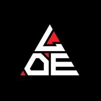 création de logo de lettre triangle loe avec forme de triangle. monogramme de conception de logo triangle loe. modèle de logo vectoriel triangle loe avec couleur rouge. logo triangulaire loe logo simple, élégant et luxueux.