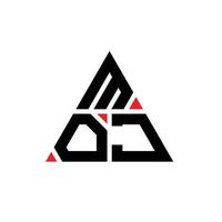 création de logo de lettre triangle moj avec forme de triangle. monogramme de conception de logo triangle moj. modèle de logo vectoriel triangle moj avec couleur rouge. logo triangulaire moj logo simple, élégant et luxueux.
