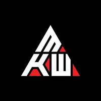 création de logo de lettre triangle mkw avec forme de triangle. monogramme de conception de logo triangle mkw. modèle de logo vectoriel triangle mkw avec couleur rouge. logo triangulaire mkw logo simple, élégant et luxueux.