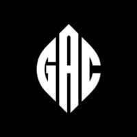 création de logo de lettre de cercle gac avec forme de cercle et d'ellipse. lettres ellipse gac avec style typographique. les trois initiales forment un logo circulaire. gac cercle emblème abstrait monogramme lettre marque vecteur. vecteur