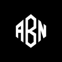 création de logo de lettre abn avec forme de polygone. création de logo en forme de polygone et de cube abn. modèle de logo vectoriel abn hexagone couleurs blanches et noires. monogramme abn, logo d'entreprise et immobilier.