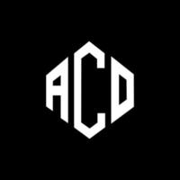 création de logo de lettre aco avec forme de polygone. création de logo en forme de polygone et de cube aco. modèle de logo vectoriel aco hexagone couleurs blanches et noires. monogramme aco, logo d'entreprise et immobilier.