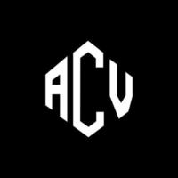 création de logo de lettre acv avec forme de polygone. création de logo en forme de polygone et de cube acv. modèle de logo vectoriel hexagone acv couleurs blanches et noires. monogramme acv, logo d'entreprise et immobilier.