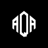 création de logo de lettre aqa avec forme de polygone. création de logo en forme de polygone et de cube aqa. modèle de logo vectoriel aqa hexagone couleurs blanches et noires. monogramme aqa, logo d'entreprise et immobilier.