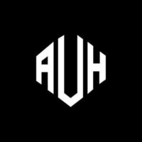 création de logo de lettre auh avec forme de polygone. création de logo en forme de polygone et de cube. auh modèle de logo vectoriel hexagone couleurs blanches et noires. monogramme auh, logo d'entreprise et immobilier.