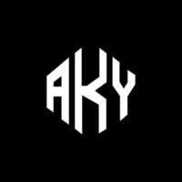 création de logo de lettre aky avec forme de polygone. création de logo en forme de polygone et de cube. modèle de logo vectoriel aky hexagone couleurs blanches et noires. monogramme aky, logo d'entreprise et immobilier.