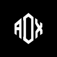 création de logo de lettre adx avec forme de polygone. création de logo en forme de polygone et de cube adx. modèle de logo vectoriel hexagone adx couleurs blanches et noires. monogramme adx, logo d'entreprise et immobilier.