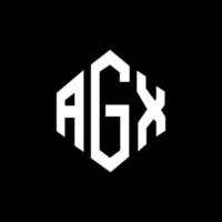 création de logo de lettre agx avec forme de polygone. création de logo en forme de polygone et de cube agx. modèle de logo vectoriel agx hexagone couleurs blanches et noires. monogramme agx, logo d'entreprise et immobilier.