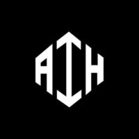 création de logo de lettre aih avec forme de polygone. création de logo en forme de polygone et de cube aih. modèle de logo vectoriel aih hexagone couleurs blanches et noires. monogramme aih, logo d'entreprise et immobilier.