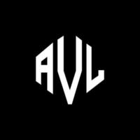 création de logo de lettre avl avec forme de polygone. création de logo en forme de polygone et de cube avl. modèle de logo vectoriel avl hexagone couleurs blanches et noires. monogramme avl, logo d'entreprise et immobilier.