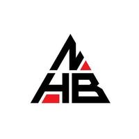 création de logo de lettre triangle nhb avec forme de triangle. monogramme de conception de logo triangle nhb. modèle de logo vectoriel triangle nhb avec couleur rouge. logo triangulaire nhb logo simple, élégant et luxueux.