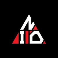 création de logo de lettre triangle nio avec forme de triangle. monogramme de conception de logo triangle nio. modèle de logo vectoriel triangle nio avec couleur rouge. logo triangulaire nio logo simple, élégant et luxueux.