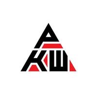 création de logo de lettre triangle pkw avec forme de triangle. monogramme de conception de logo triangle pkw. modèle de logo vectoriel triangle pkw avec couleur rouge. logo triangulaire pkw logo simple, élégant et luxueux.