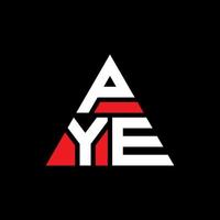 création de logo de lettre triangle pye avec forme de triangle. monogramme de conception de logo triangle pye. modèle de logo vectoriel triangle pye avec couleur rouge. logo triangulaire pye logo simple, élégant et luxueux.