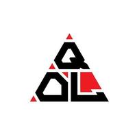 création de logo de lettre triangle qol avec forme de triangle. monogramme de conception de logo triangle qol. modèle de logo vectoriel triangle qol avec couleur rouge. logo triangulaire qol logo simple, élégant et luxueux.