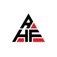 création de logo de lettre triangle rhf avec forme de triangle. monogramme de conception de logo triangle rhf. modèle de logo vectoriel triangle rhf avec couleur rouge. logo triangulaire rhf logo simple, élégant et luxueux.