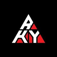 création de logo de lettre triangle rky avec forme de triangle. monogramme de conception de logo triangle rky. modèle de logo vectoriel triangle rky avec couleur rouge. logo triangulaire rky logo simple, élégant et luxueux.