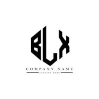 création de logo de lettre blx avec forme de polygone. création de logo en forme de polygone et de cube blx. modèle de logo vectoriel hexagone blx couleurs blanches et noires. monogramme blx, logo d'entreprise et immobilier.