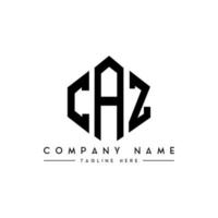 création de logo de lettre caz avec forme de polygone. création de logo en forme de polygone et de cube caz. modèle de logo vectoriel caz hexagone couleurs blanches et noires. monogramme caz, logo d'entreprise et immobilier.