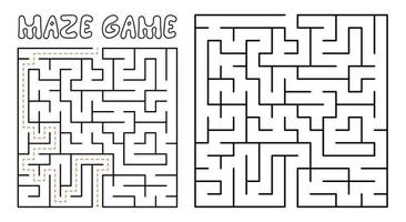 jeu de labyrinthe pour les enfants. labyrinthe complexe avec solution vecteur