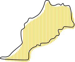 carte simple stylisée de l'icône du maroc. vecteur
