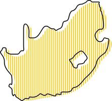 carte simple stylisée de l'icône de l'afrique du sud. vecteur