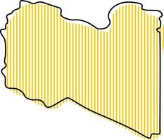 carte simple stylisée de l'icône de la libye. vecteur