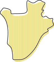 carte simple stylisée de l'icône burundi. vecteur
