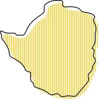 carte simple stylisée de l'icône du zimbabwe. vecteur