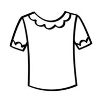 icône de t-shirt. icône enfantine de vêtements et d'accessoires scolaires vecteur