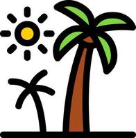 icône remplie de palmiers ligne vecteur