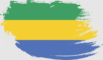 drapeau gabon avec texture grunge vecteur