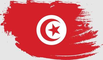 drapeau tunisien avec texture grunge vecteur