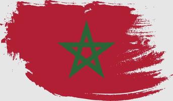 drapeau maroc avec texture grunge vecteur