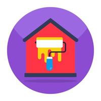 une icône de conception colorée de la peinture à la maison vecteur