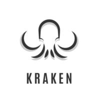 illustration simple logo des lignes qui composent le kraken vecteur