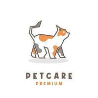 chat mignon dessin au trait illustration simple logo vecteur