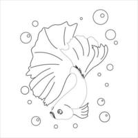 coloriages de poissons vecteur