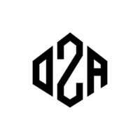 création de logo de lettre oza avec forme de polygone. création de logo en forme de polygone et de cube d'oza. modèle de logo vectoriel oza hexagone couleurs blanches et noires. monogramme oza, logo d'entreprise et immobilier.