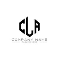 création de logo de lettre cla avec forme de polygone. création de logo en forme de polygone et de cube cla. modèle de logo vectoriel cla hexagone couleurs blanches et noires. monogramme cla, logo d'entreprise et immobilier.